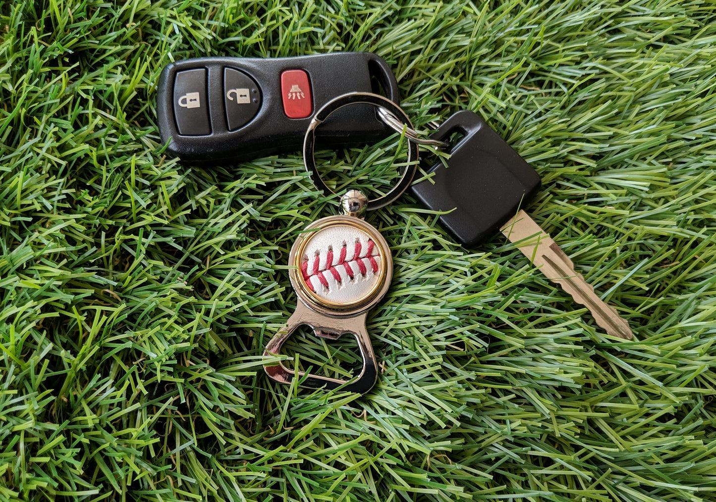 Baseball Bottle Opener Keychain