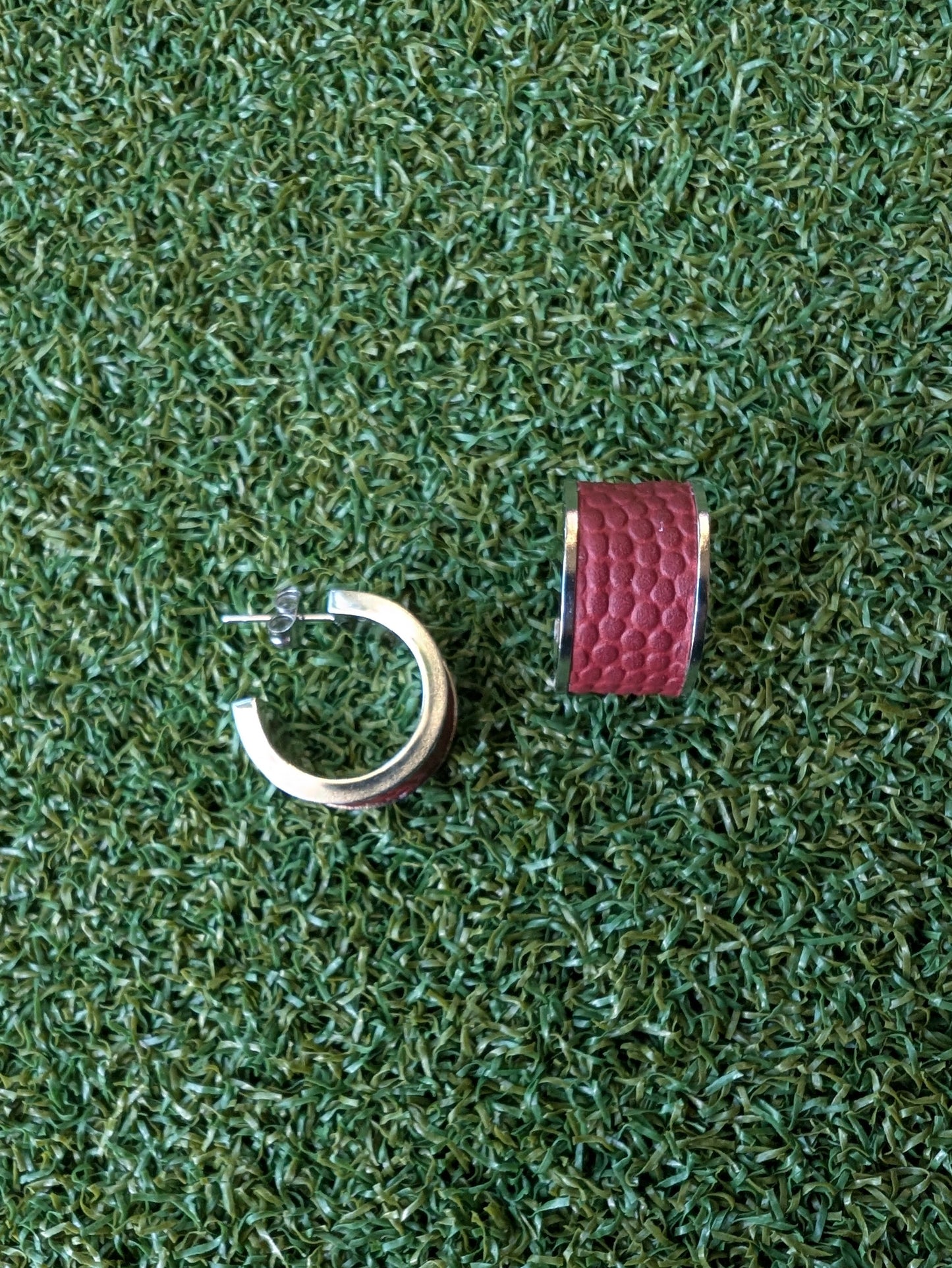 Football Hoop Earrings- Small