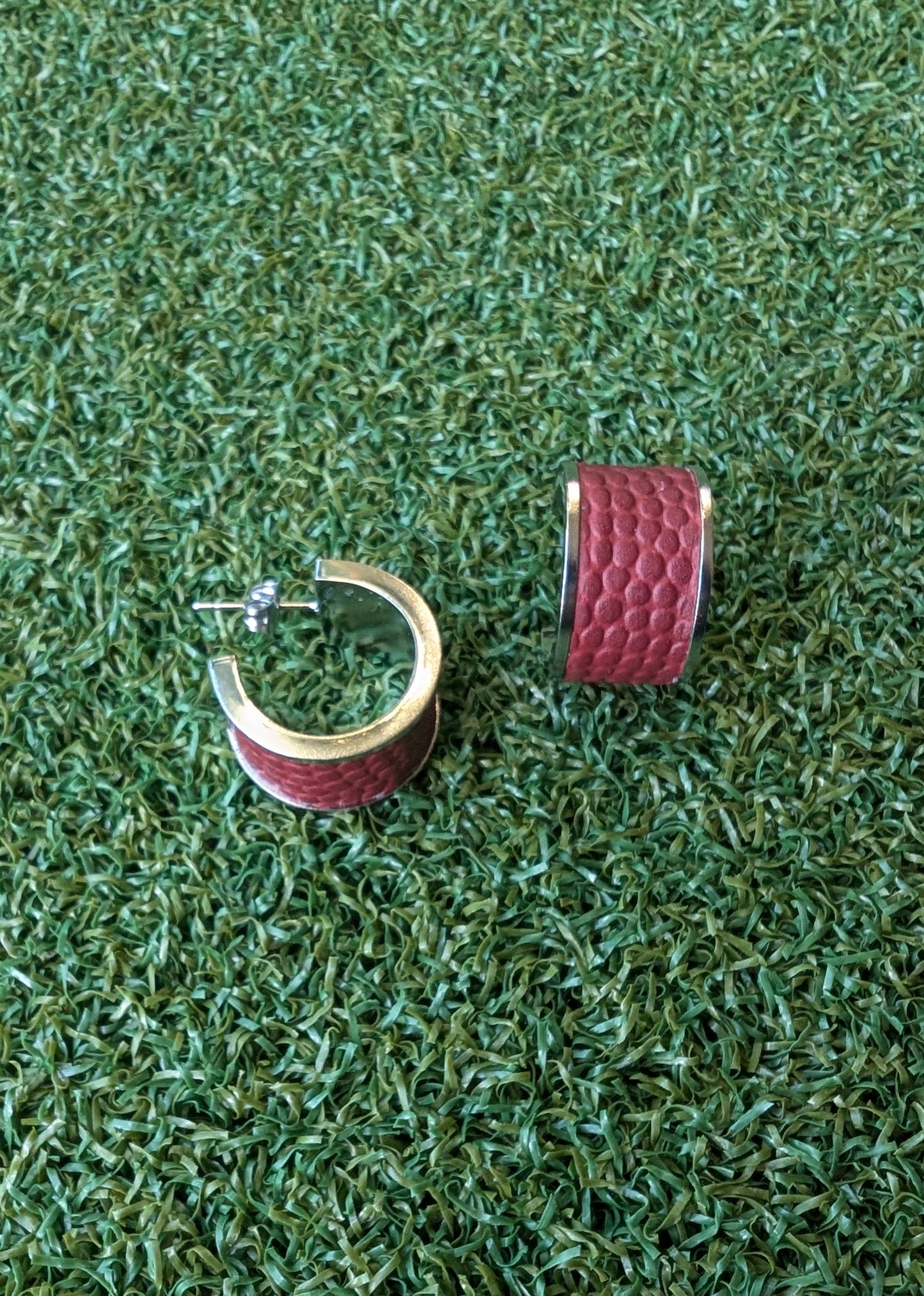 Football Hoop Earrings- Small