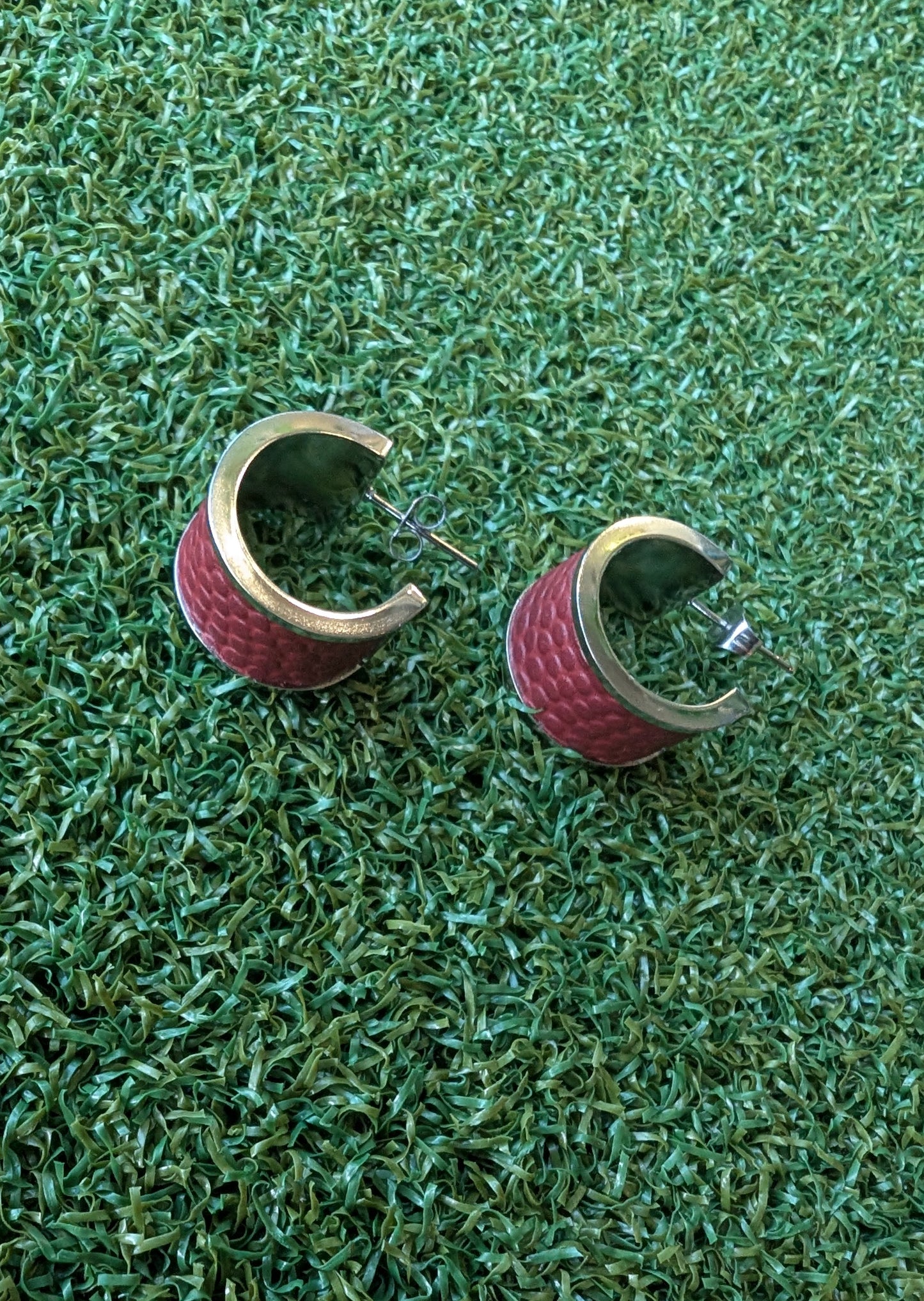 Football Hoop Earrings- Small