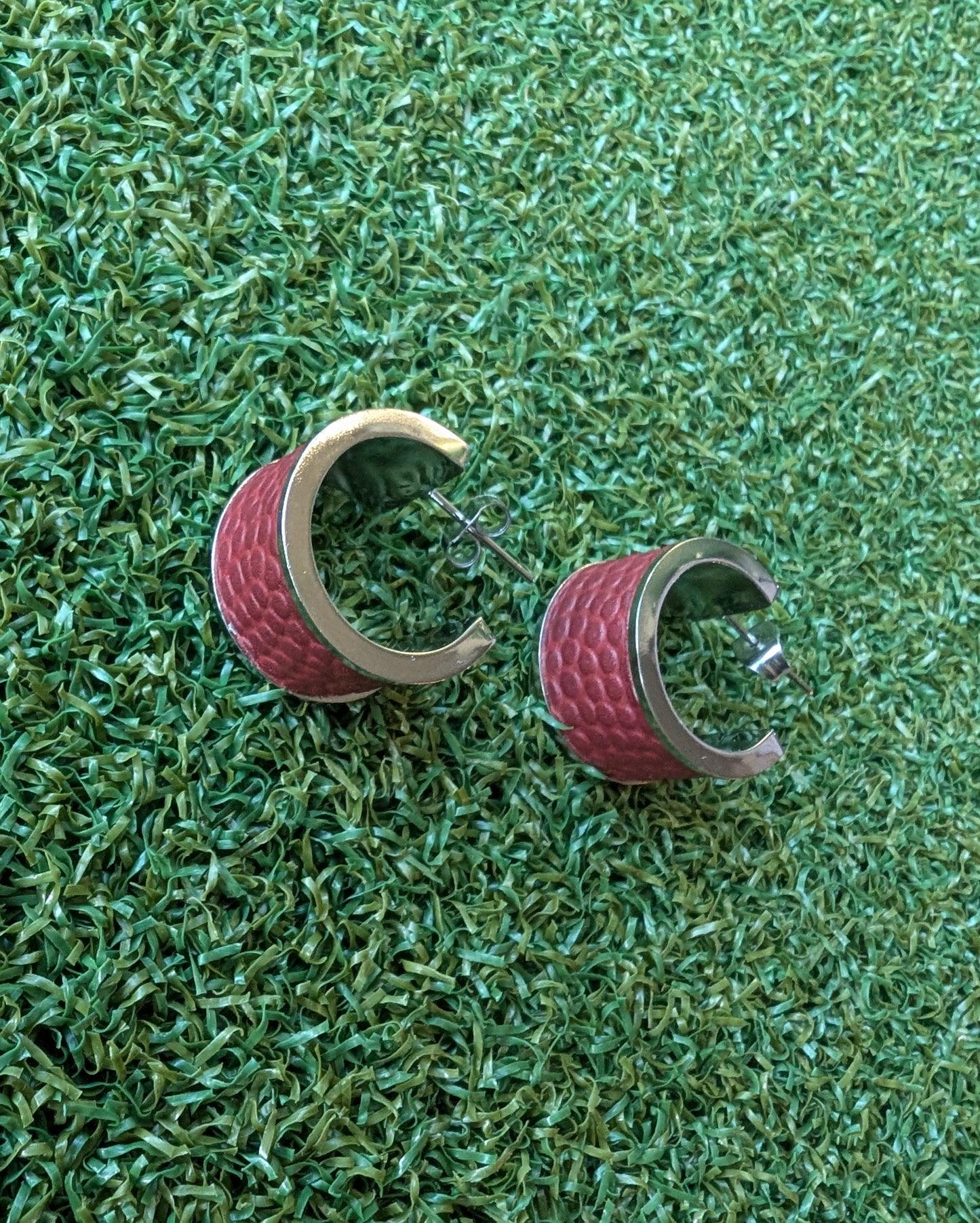 Football Hoop Earrings- Small