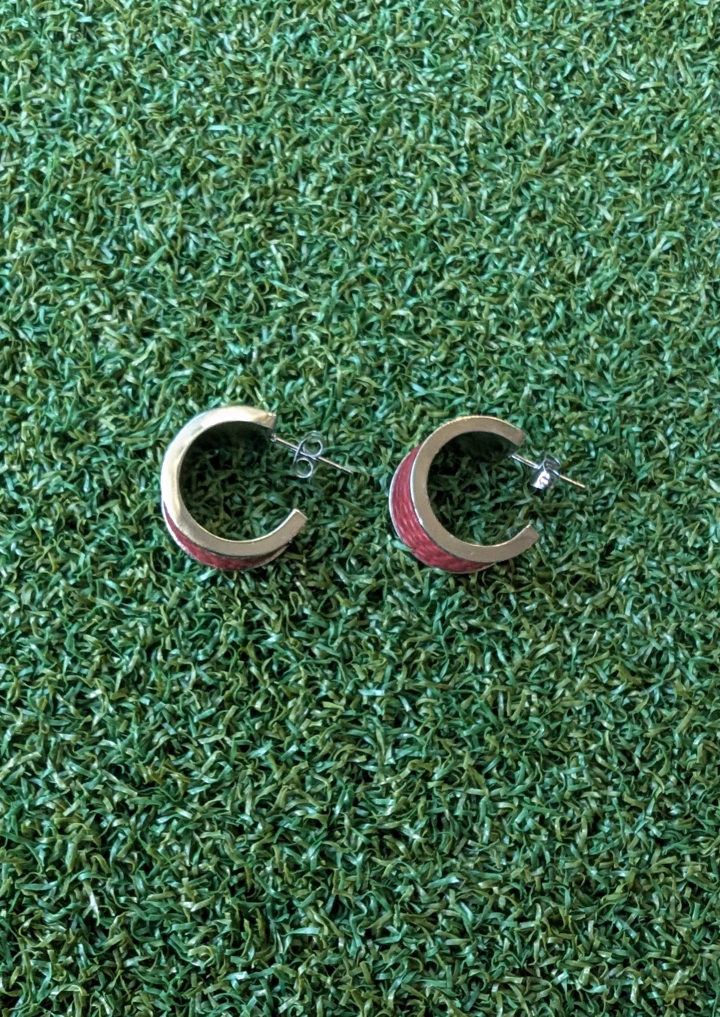 Football Hoop Earrings- Small