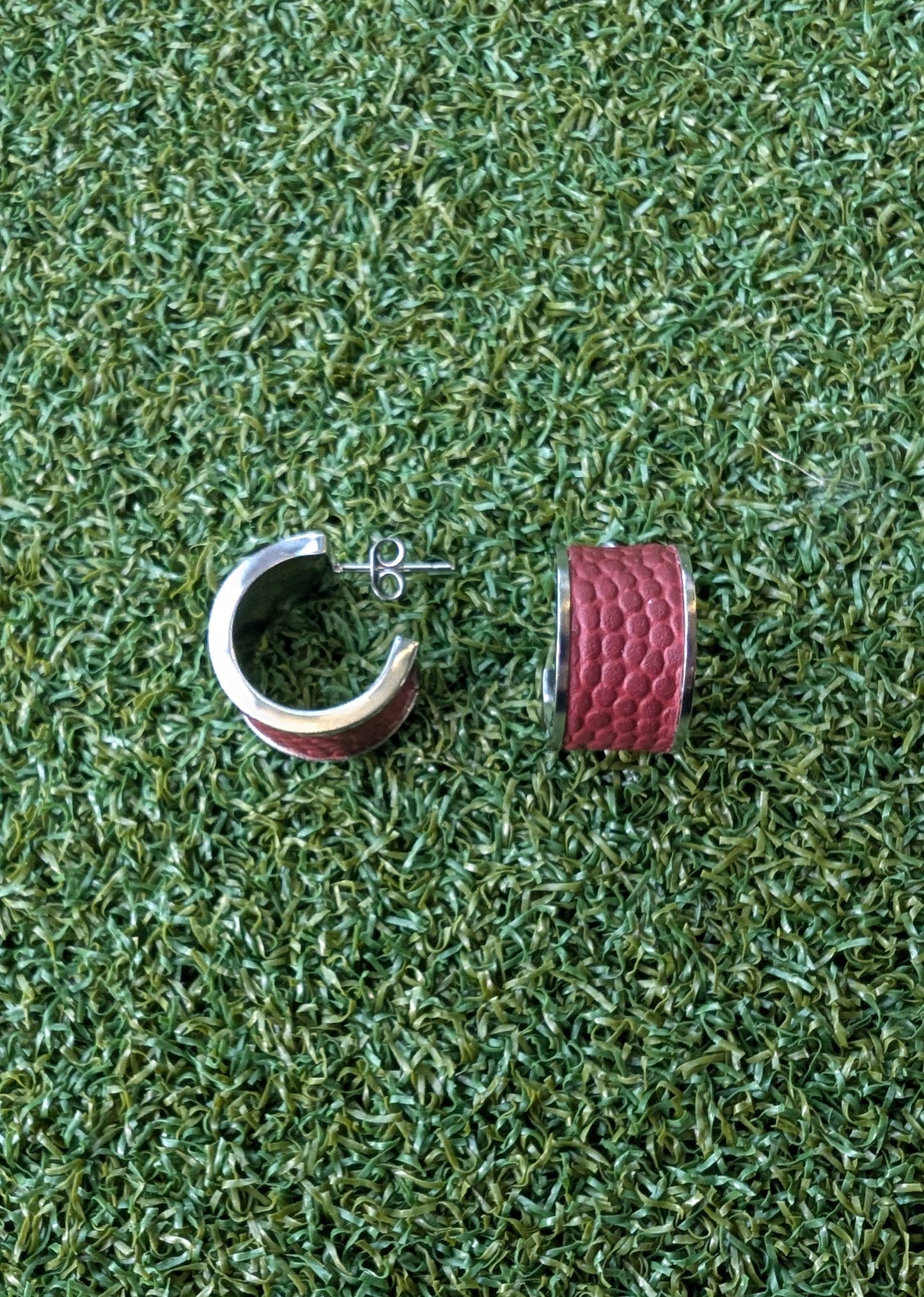 Football Hoop Earrings- Small