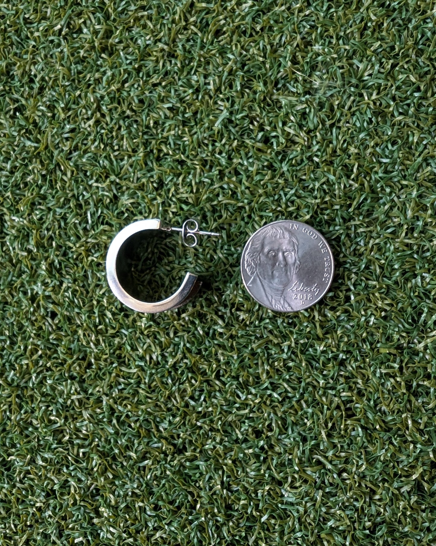 Football Hoop Earrings- Small