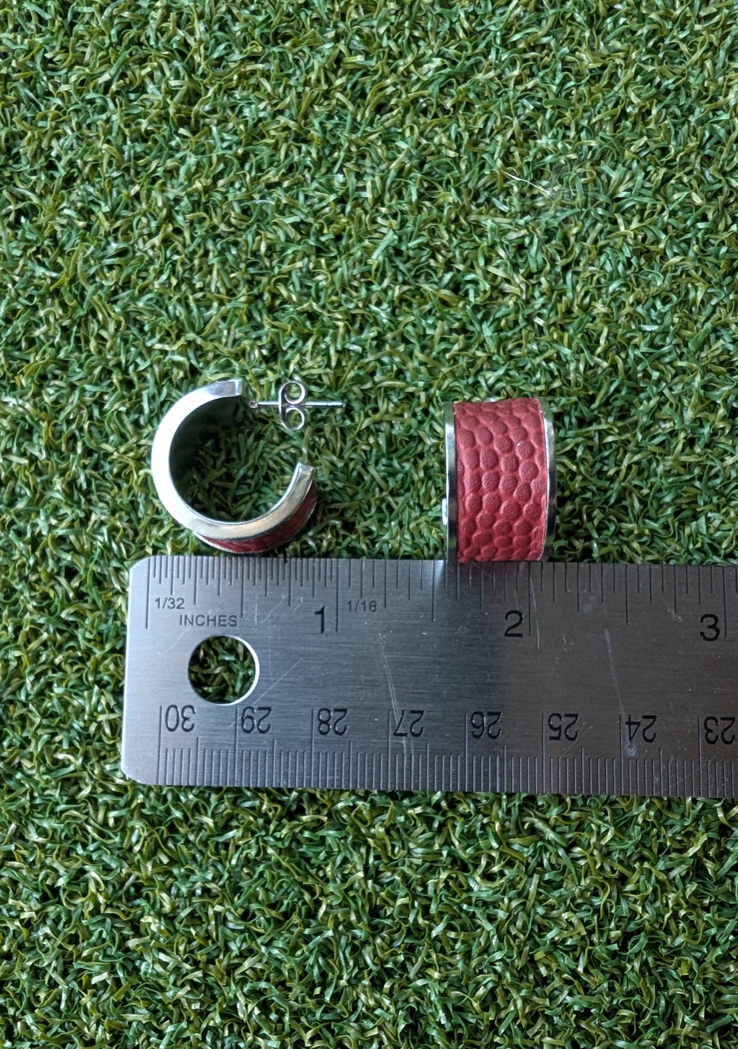 Football Hoop Earrings- Small