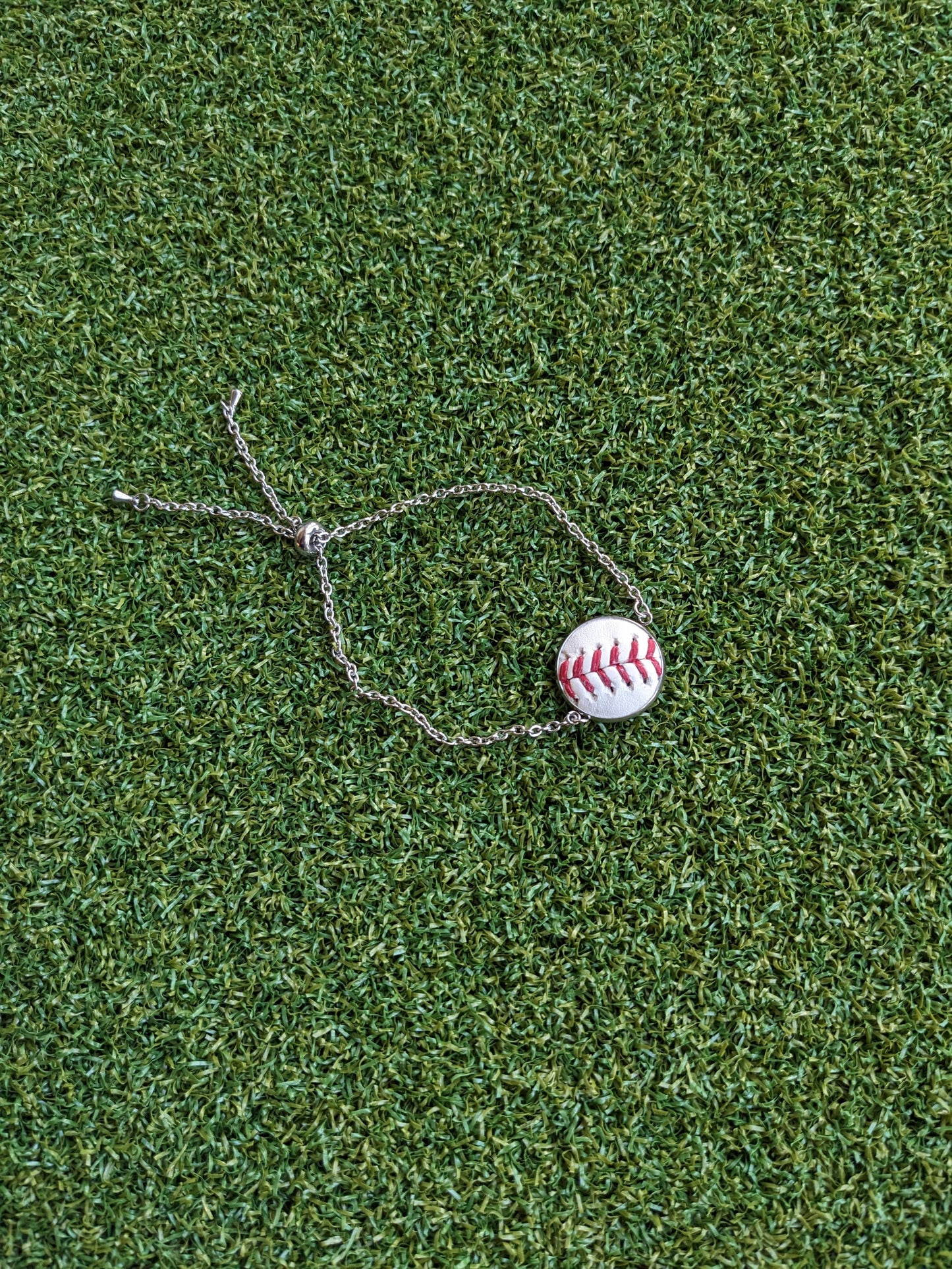 Baseball Adjustable Slider Chain Bracelet