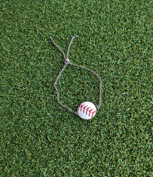 Baseball Adjustable Slider Chain Bracelet