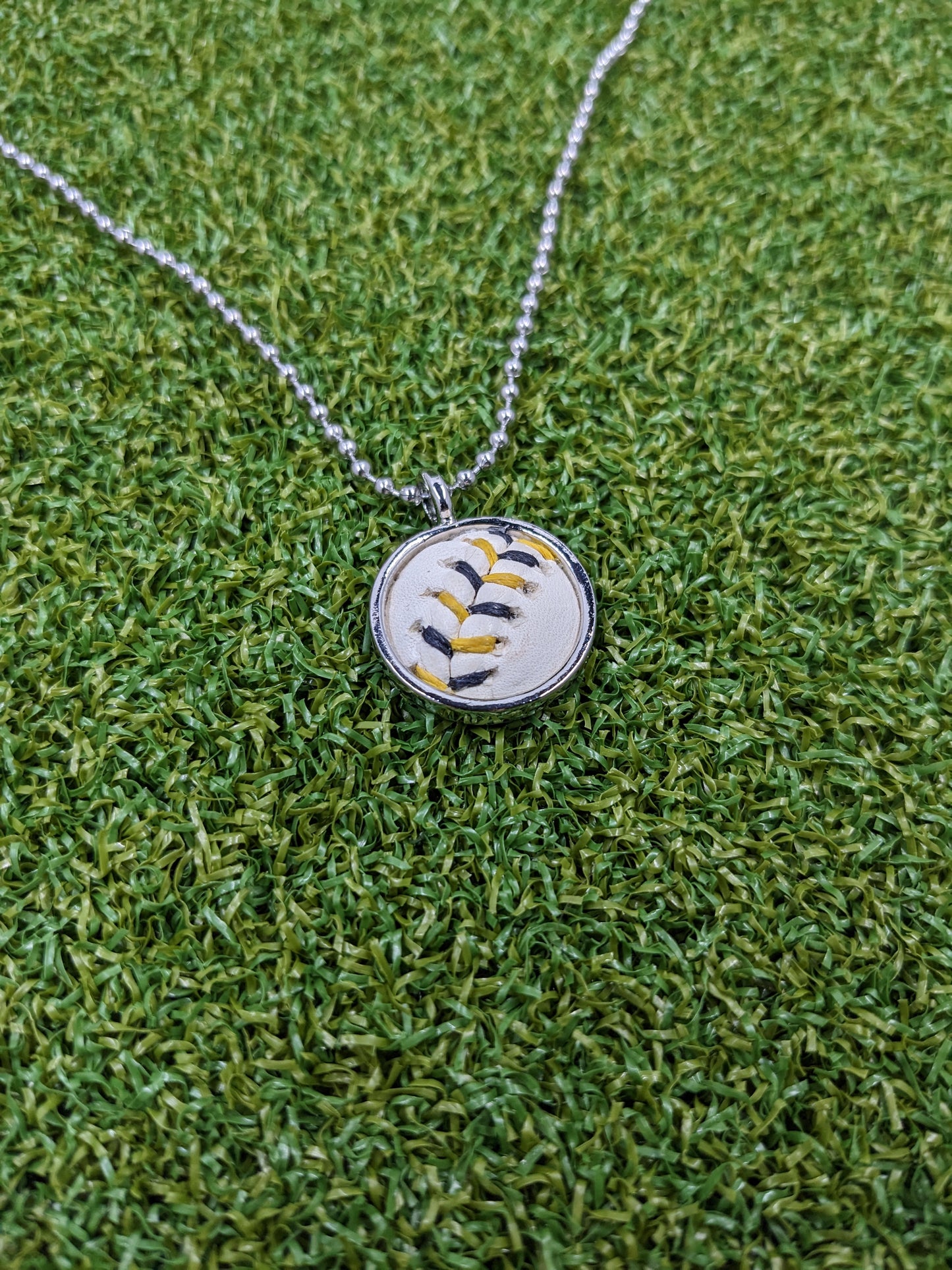 Black & Yellow Stitches - Baseball Necklace - Limited Edition