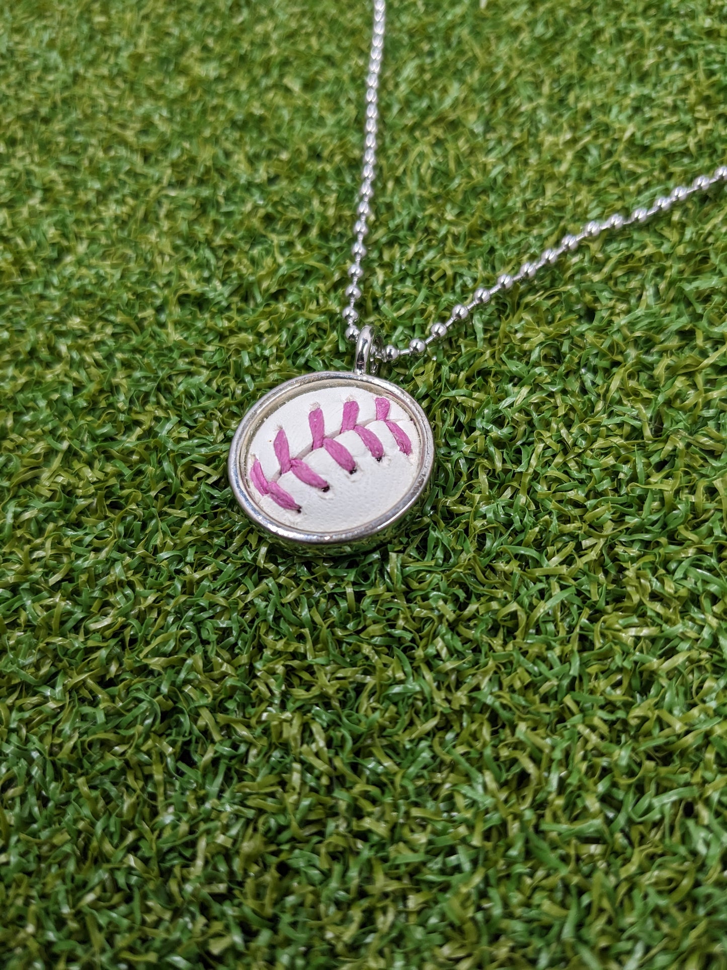 Pink Stitches - Baseball Necklace - Limited Edition