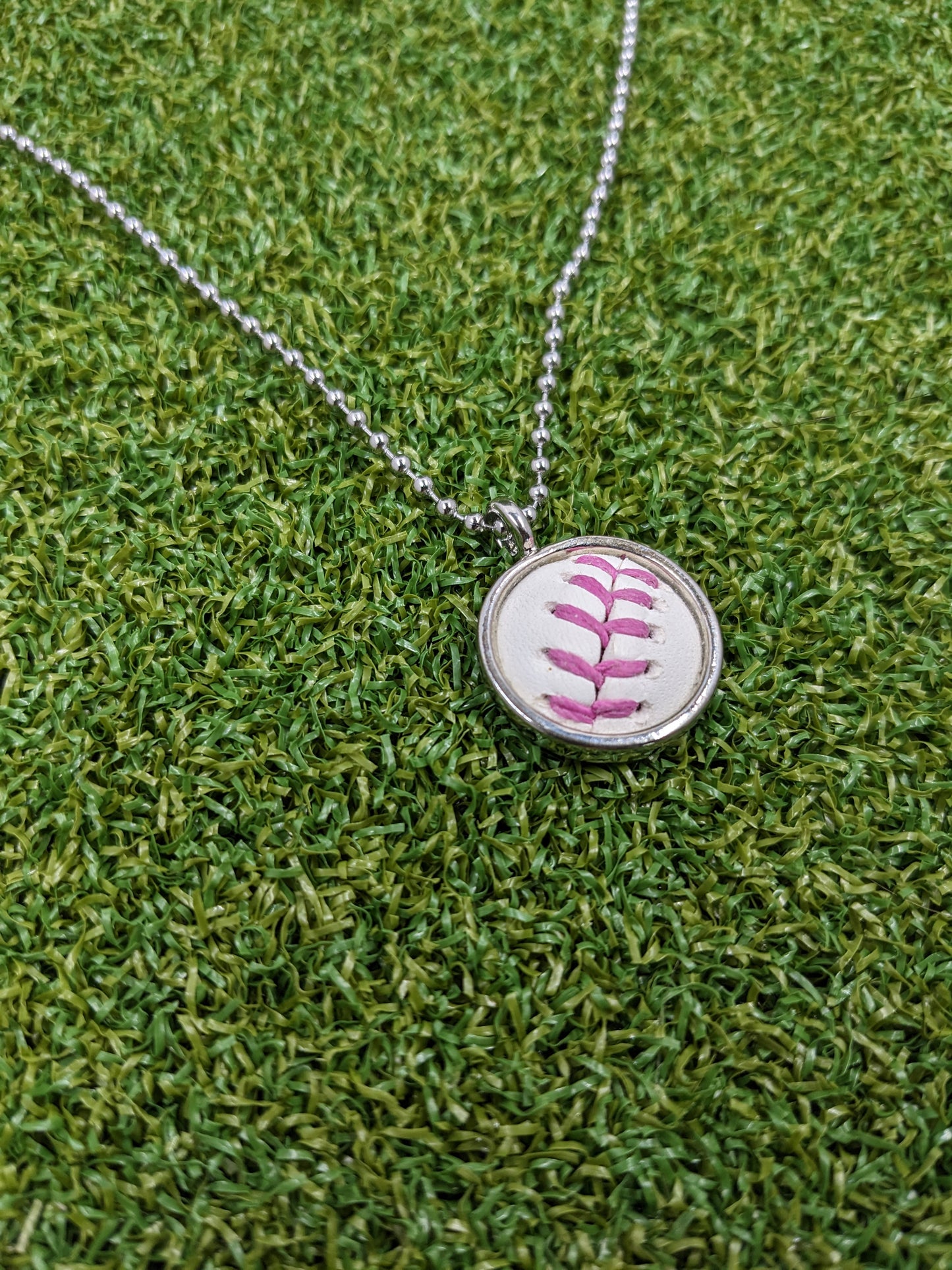 Pink Stitches - Baseball Necklace - Limited Edition