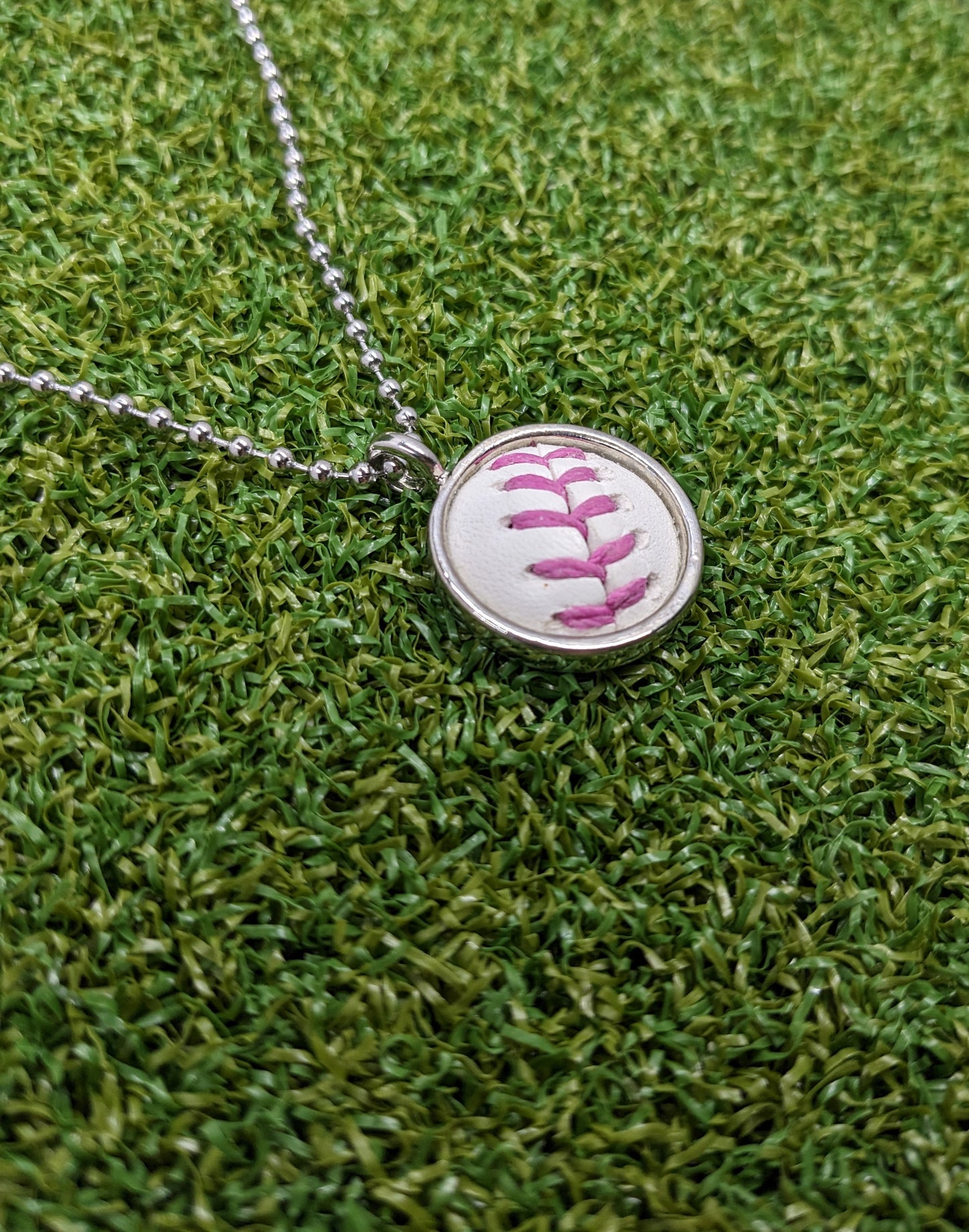 Pink Stitches - Baseball Necklace - Limited Edition