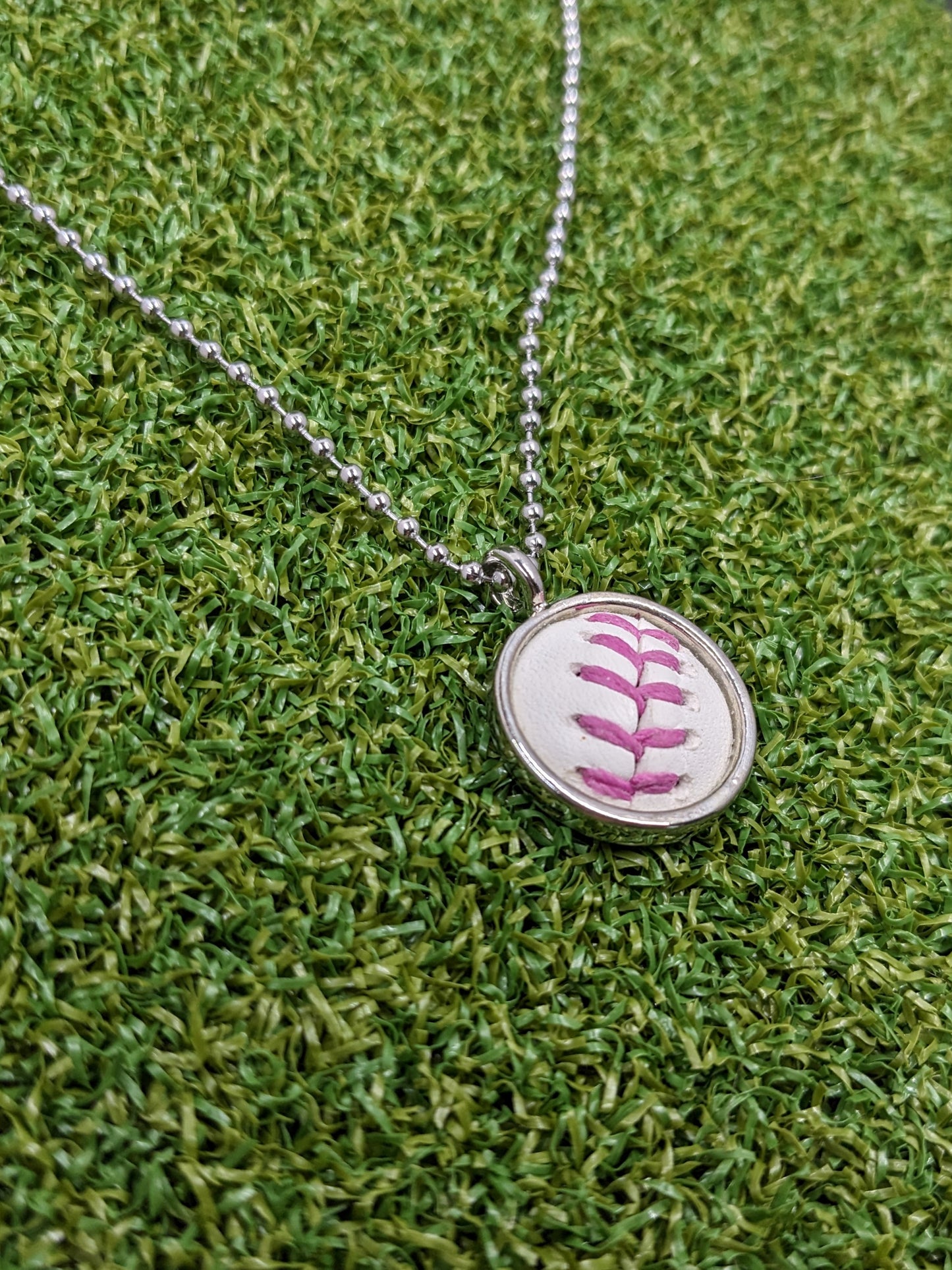 Pink Stitches - Baseball Necklace - Limited Edition