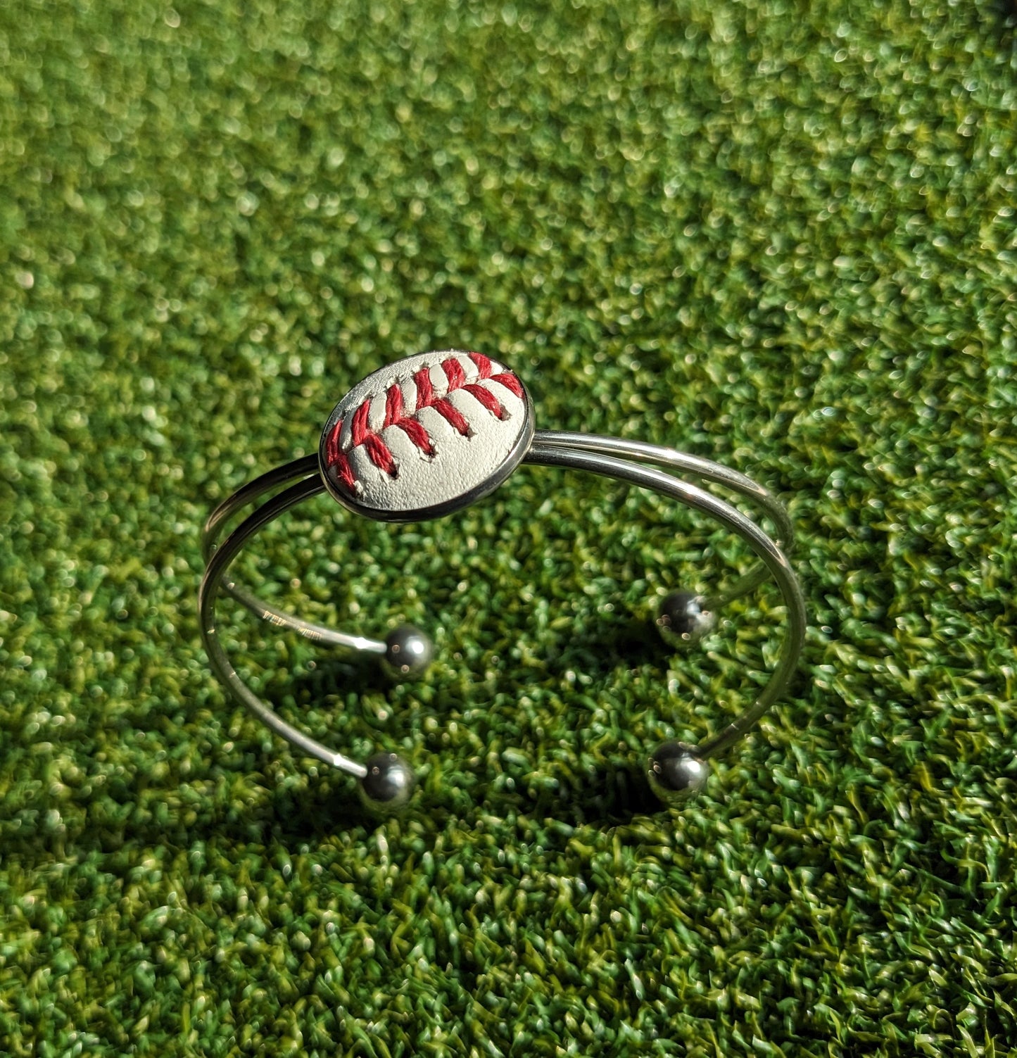 Baseball Double Cuff Bracelet