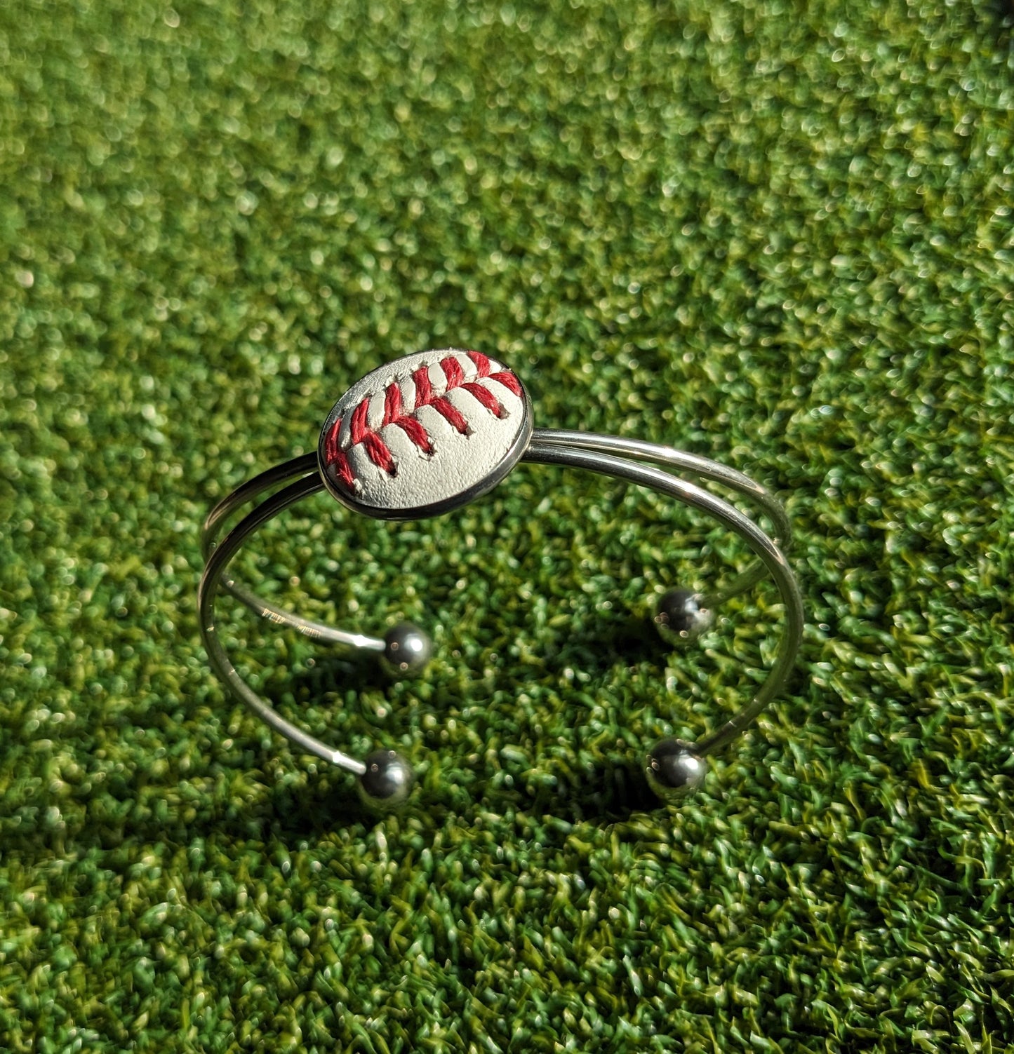 Baseball Double Cuff Bracelet