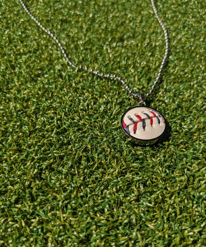 Red & Blue Stitches - Baseball Necklace - Limited Edition