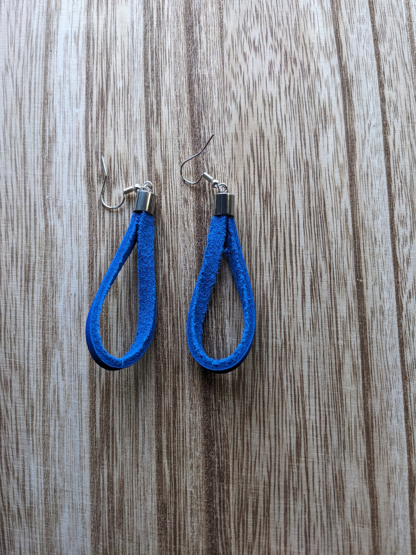Blue Baseball Glove Leather Earrings