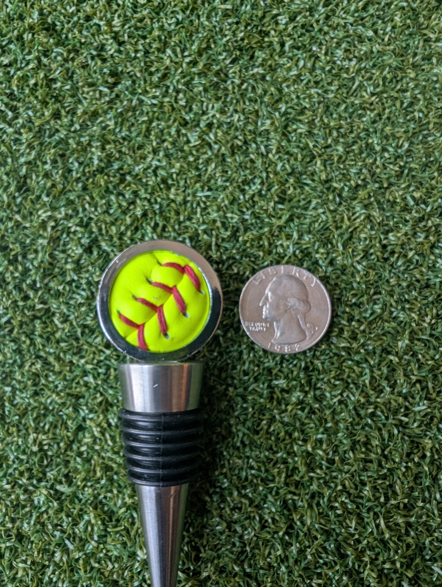 Softball Wine Bottle Stopper
