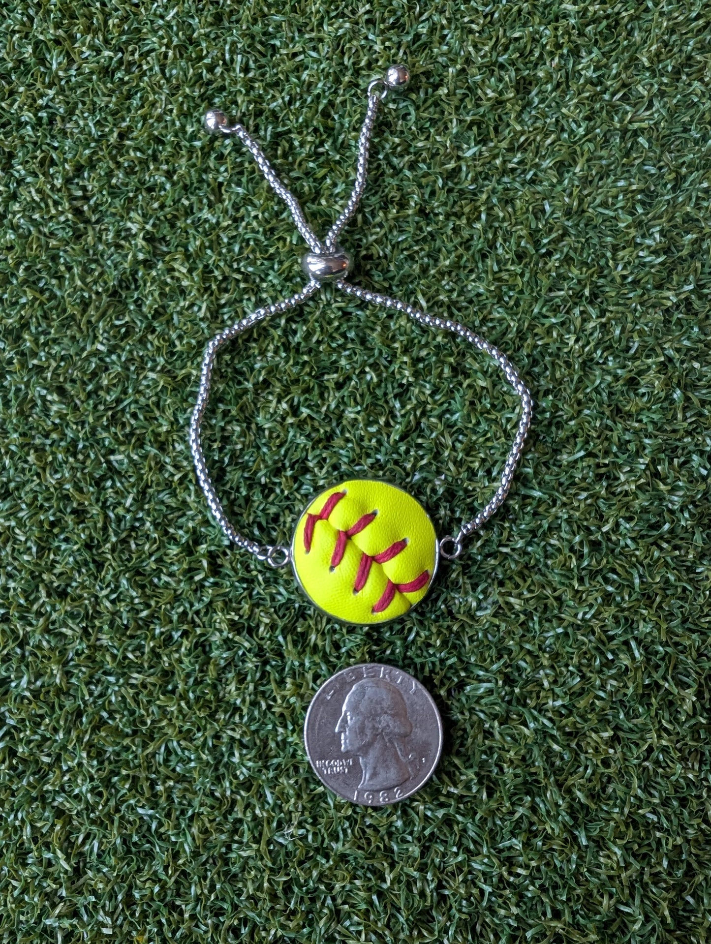 Softball Adjustable Slider Chain Bracelet