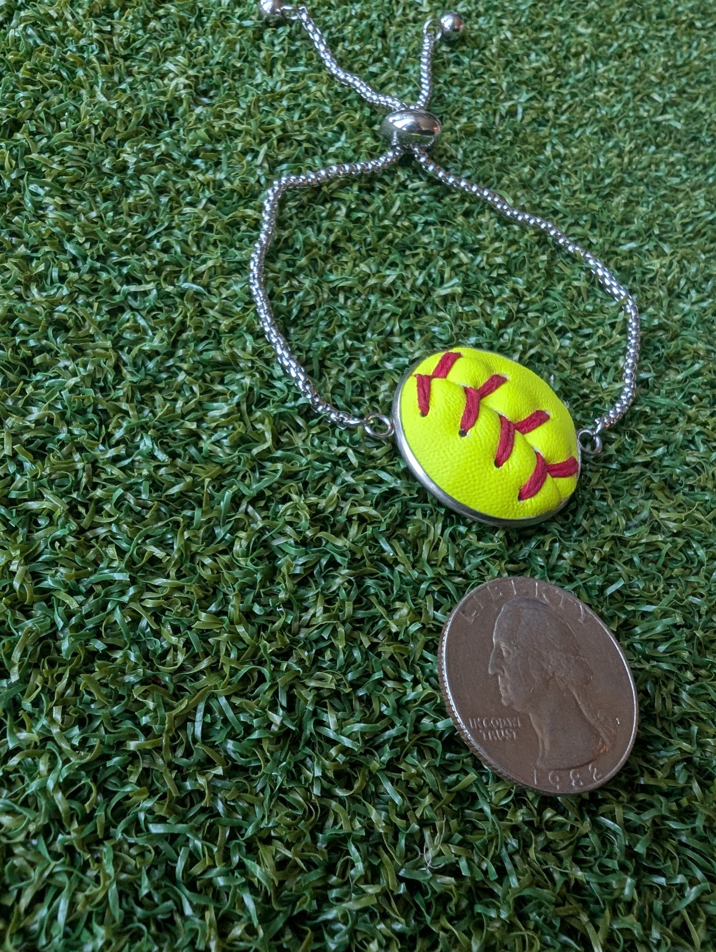 Softball Adjustable Slider Chain Bracelet