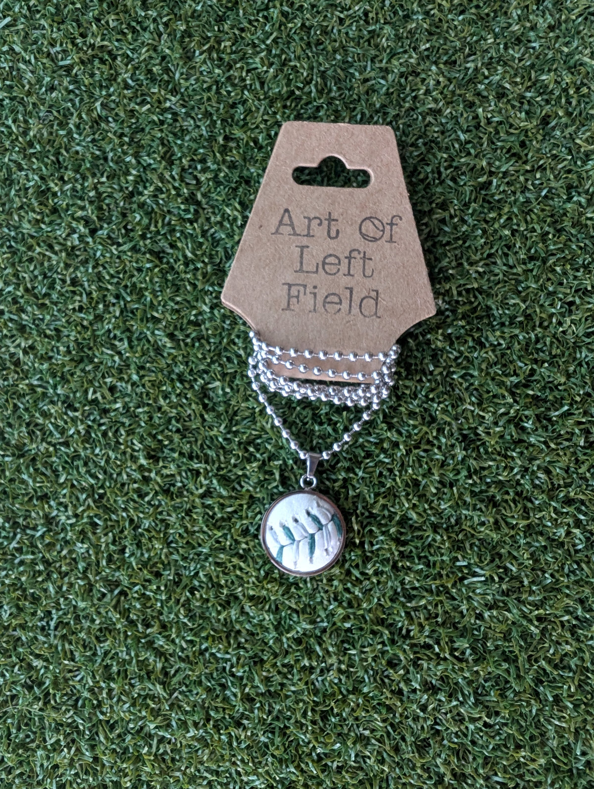 Northwest Green & Silver Stitches - Baseball Necklace - Limited Edition