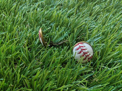 Baseball Clip On Earrings- Antique Bronze