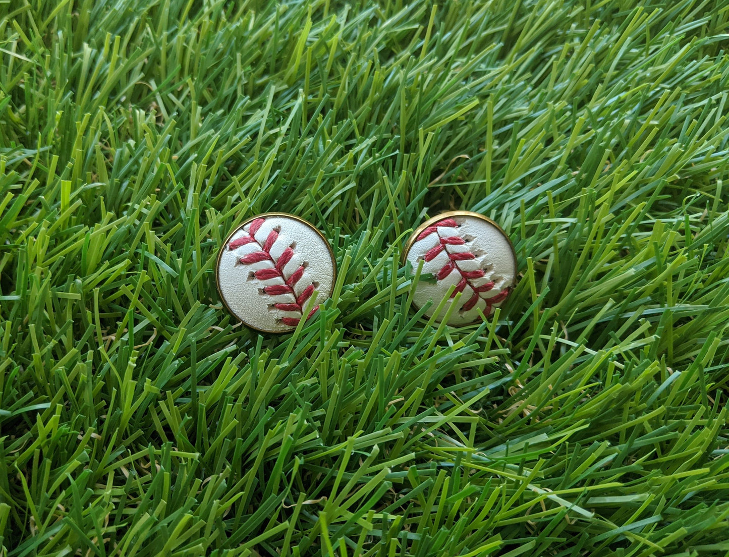 Baseball Clip On Earrings- Antique Bronze