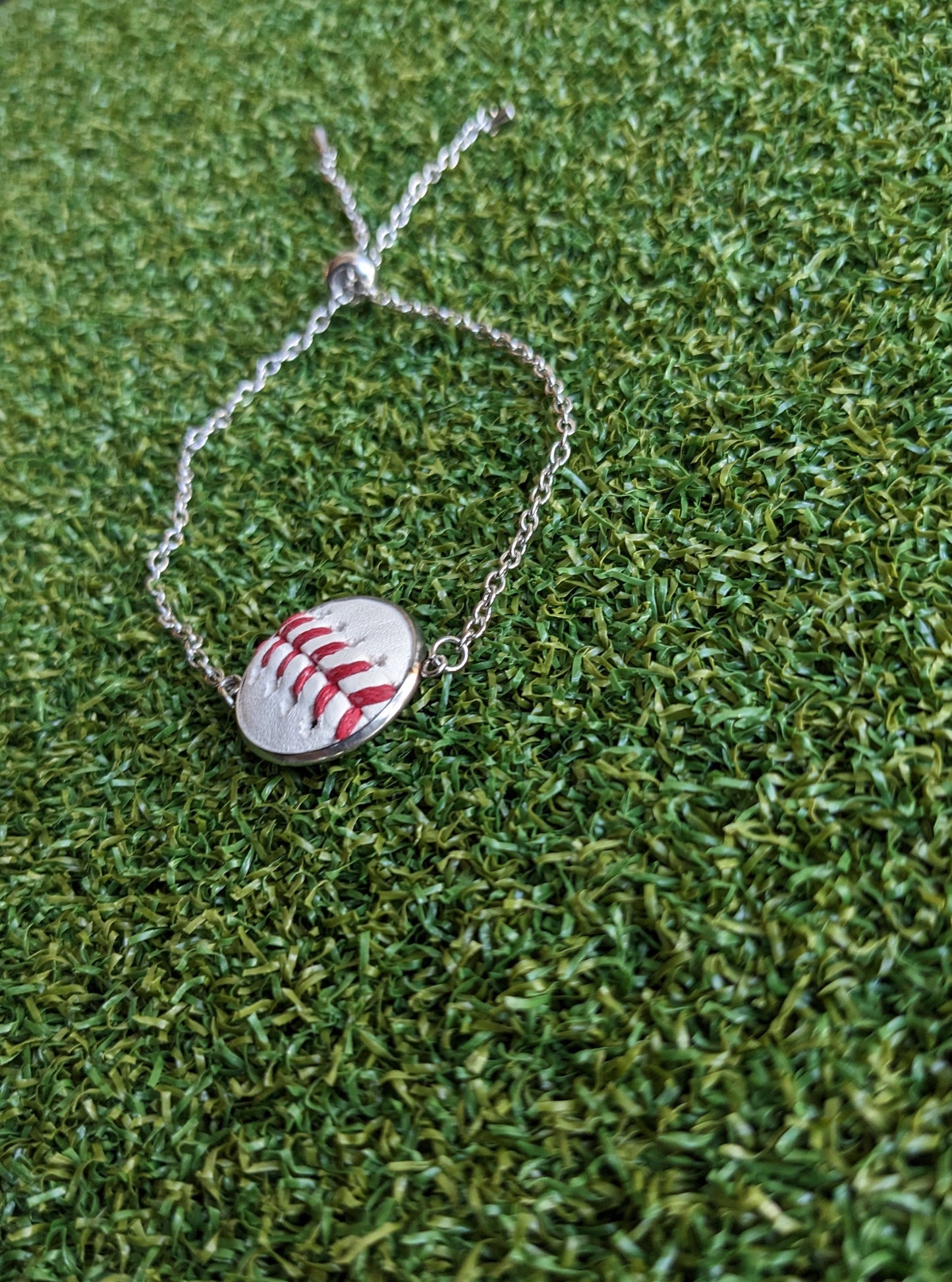 Baseball Adjustable Slider Chain Bracelet