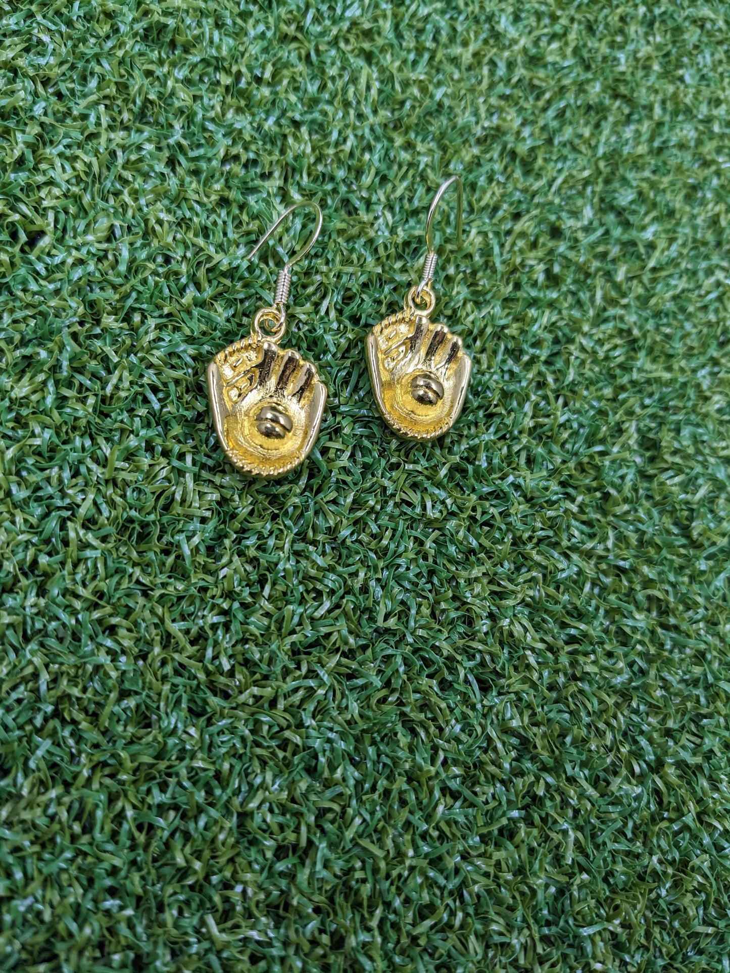 Gold Baseball Glove Earrings