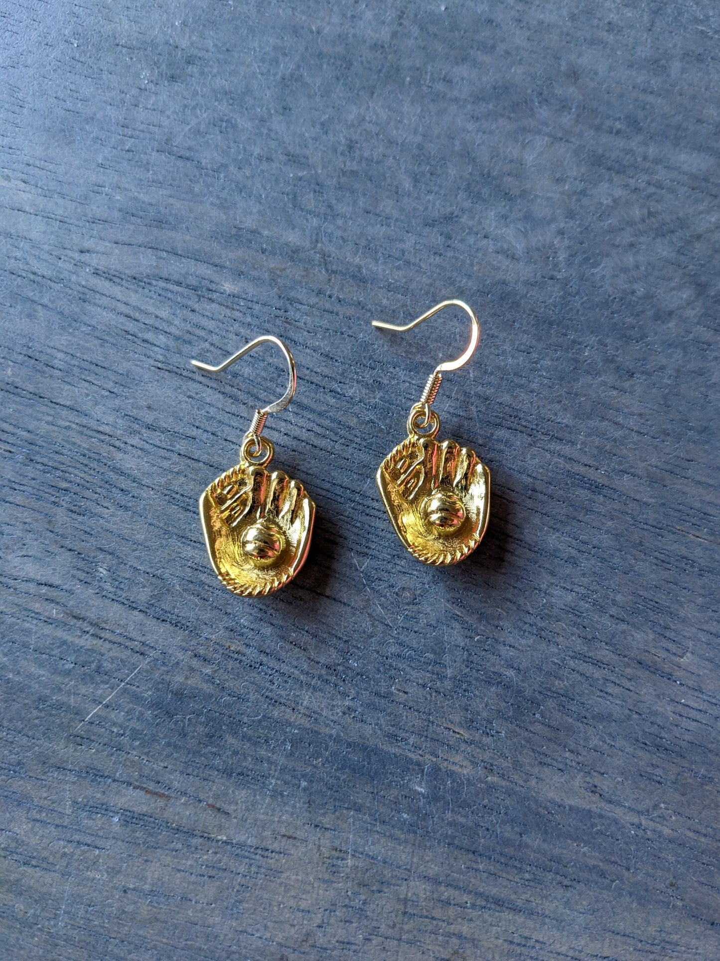 Gold Baseball Glove Earrings