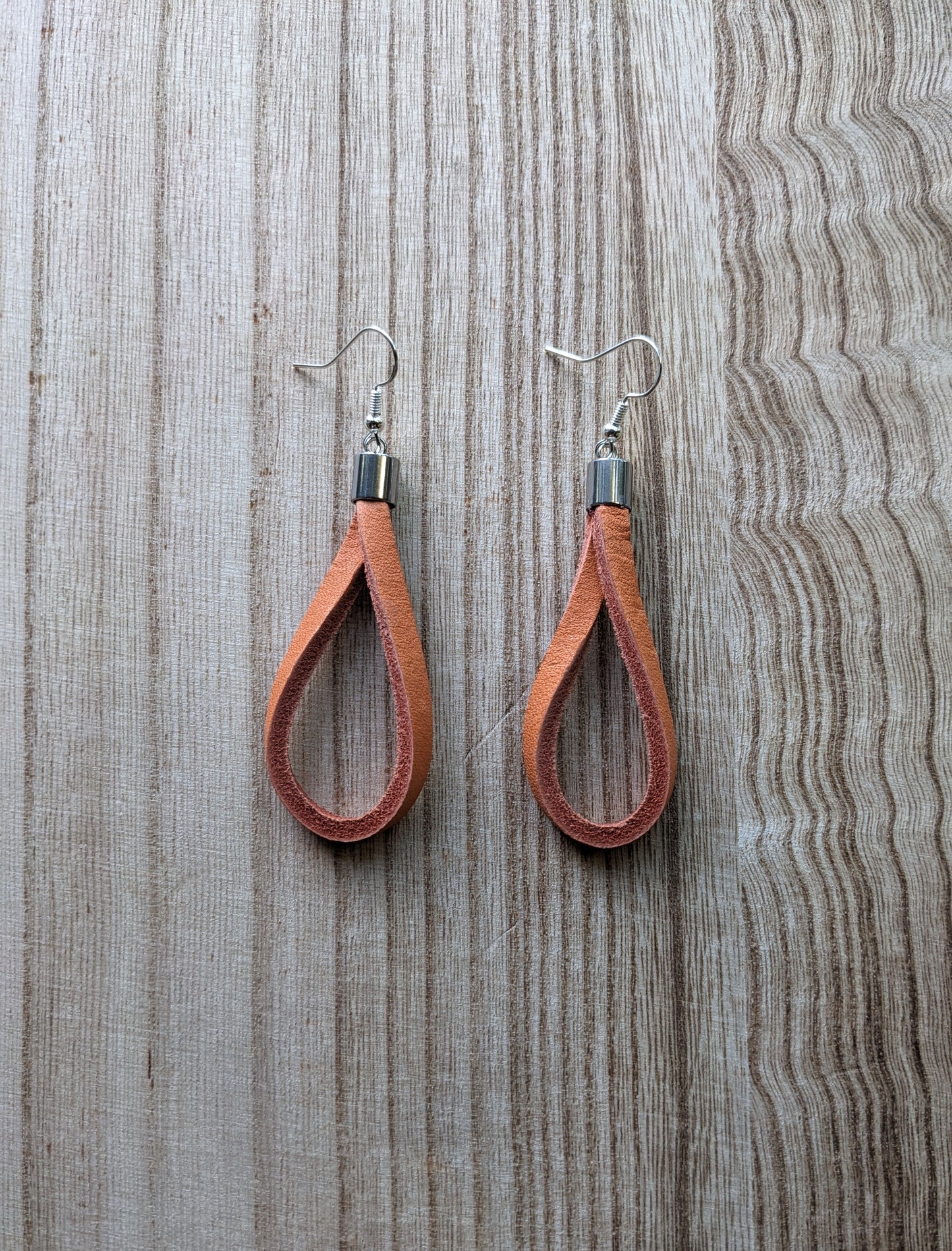 Orange Baseball Glove Leather Earrings