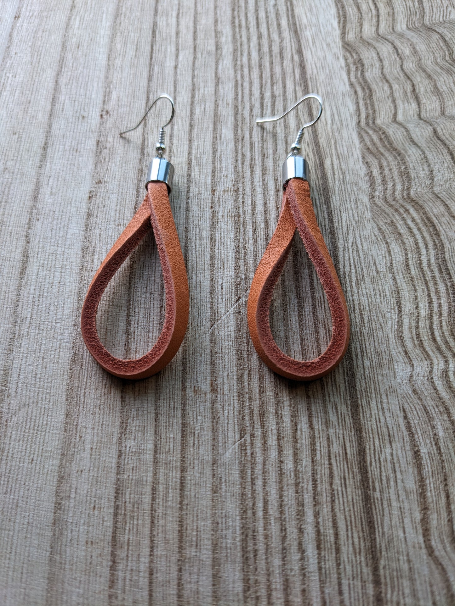 Orange Baseball Glove Leather Earrings