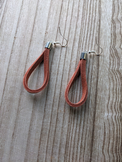 Orange Baseball Glove Leather Earrings