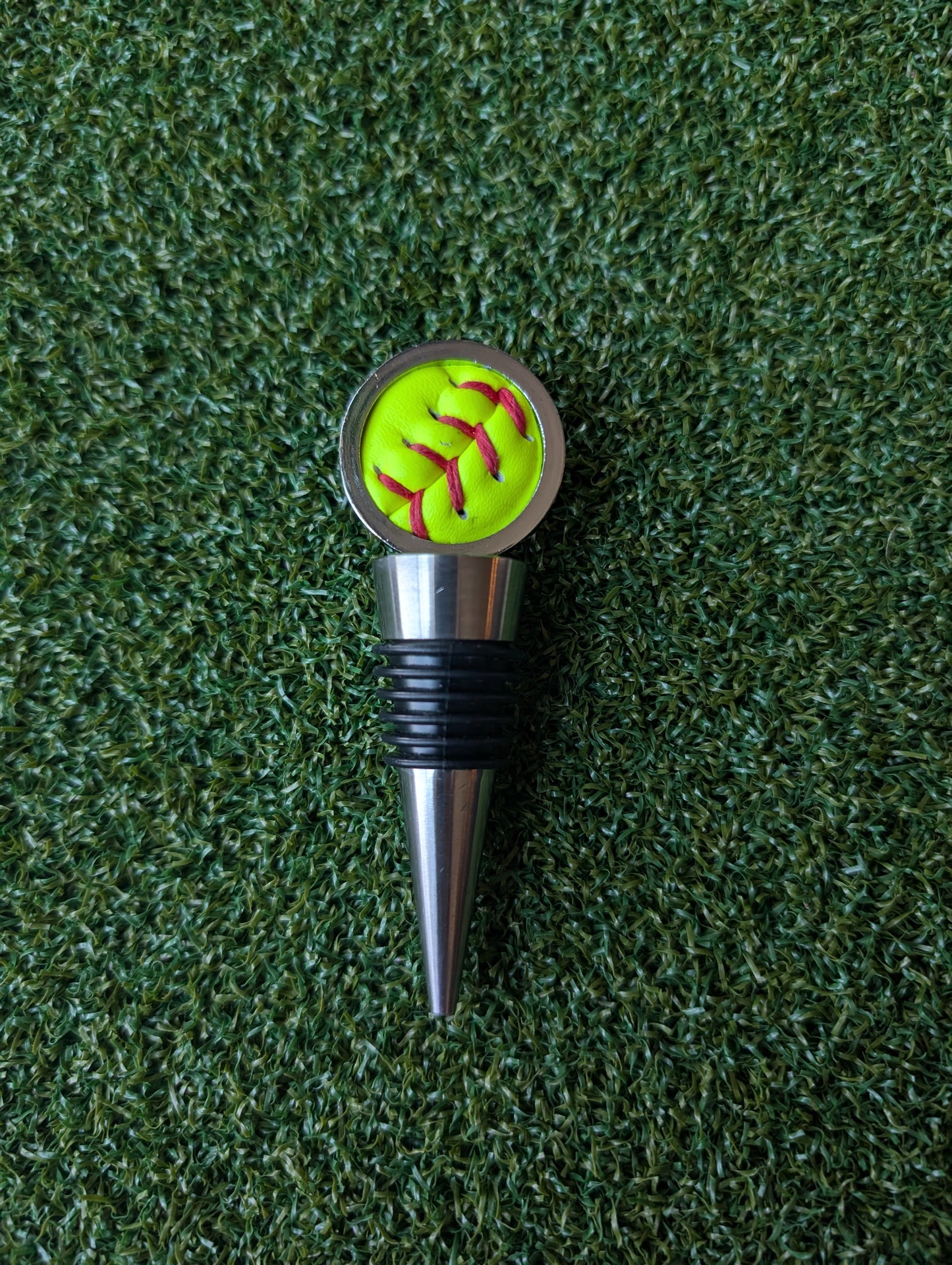 Softball Wine Bottle Stopper