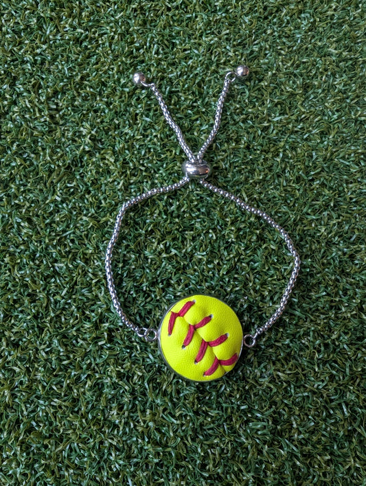 Softball Adjustable Slider Chain Bracelet