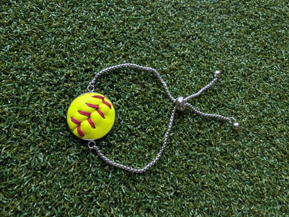 Softball Adjustable Slider Chain Bracelet