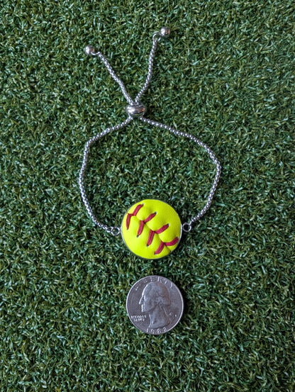 Softball Adjustable Slider Chain Bracelet