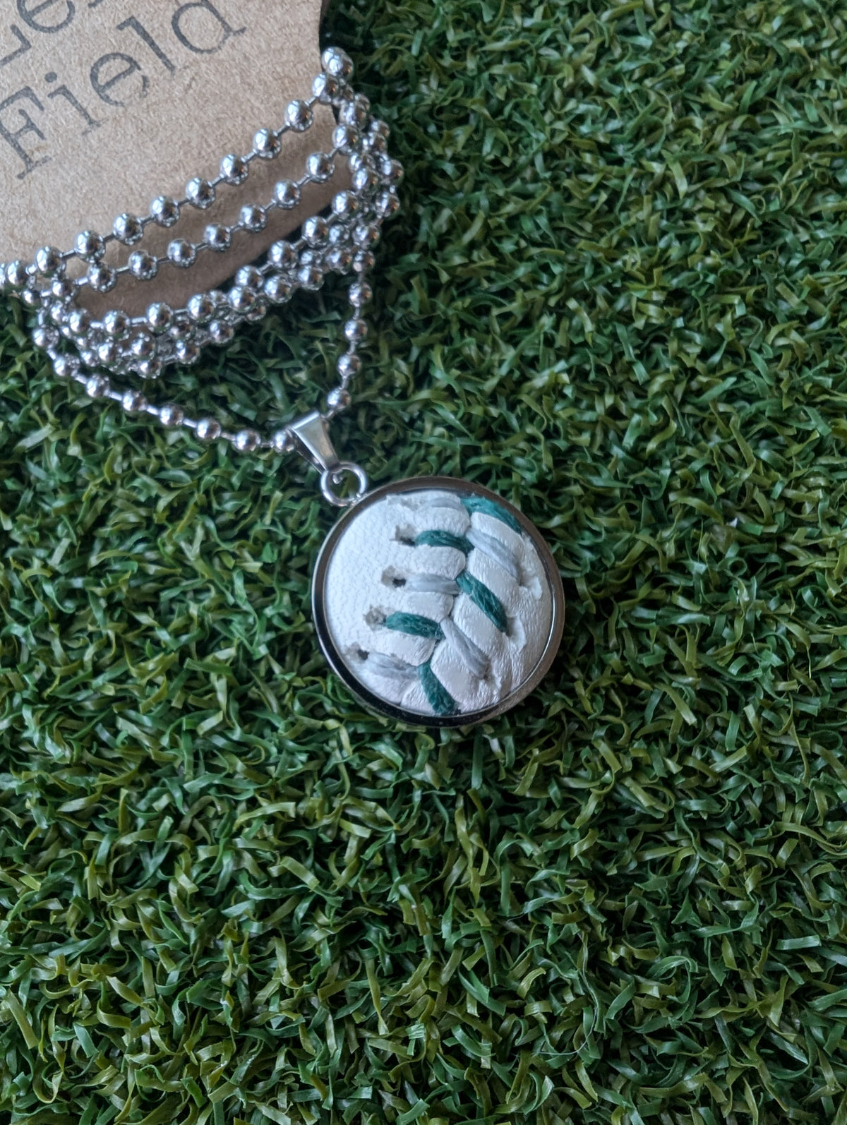 Northwest Green & Silver Stitches - Baseball Necklace - Limited Edition