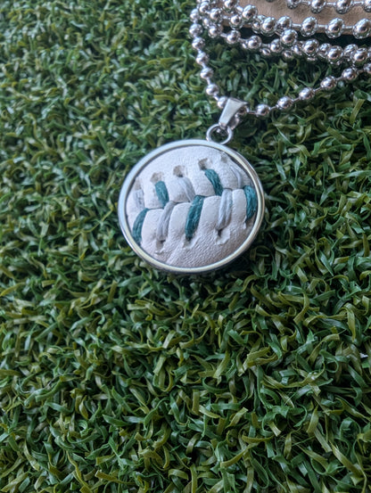 Northwest Green & Silver Stitches - Baseball Necklace - Limited Edition