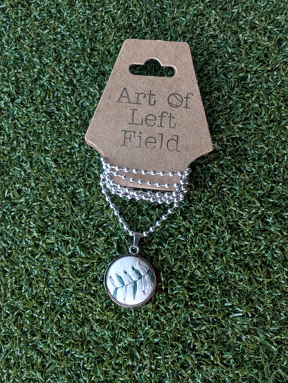 Northwest Green & Silver Stitches - Baseball Necklace - Limited Edition